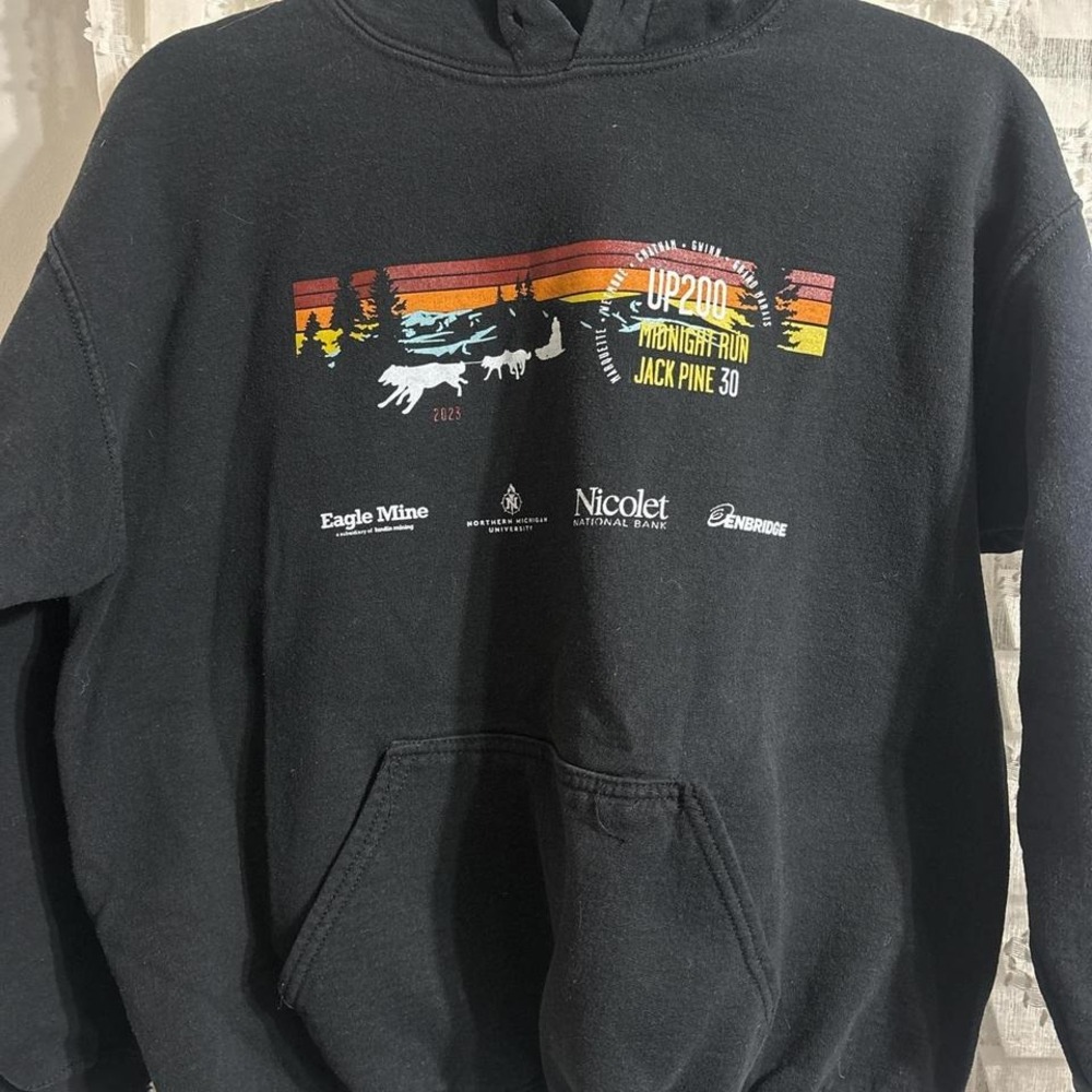 UP200 Midnight Run Jack Pine 30‎ Hoodie Black 2023 Event Sweatshirt